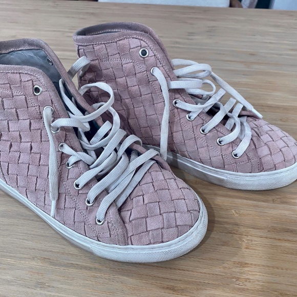 Boemos real suede leather pink high top sneakers - Picture 2 of 5